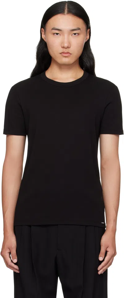 TOM FORD BLACK COTTON CREWNECK T-SHIRT