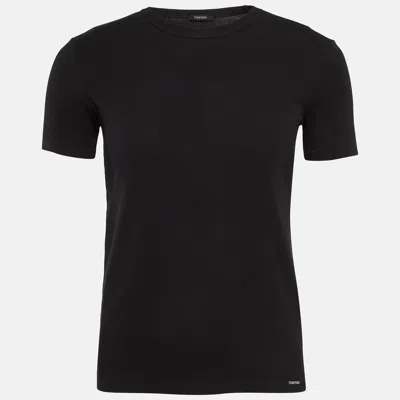 Pre-owned Tom Ford Black Cotton Knit Crew Neck T-shirt S