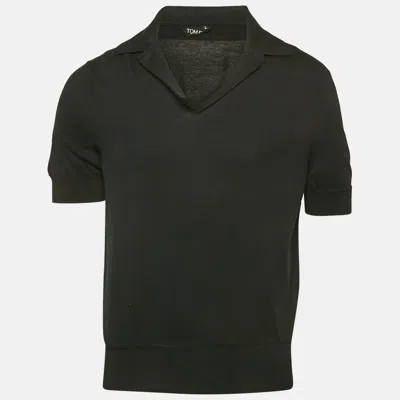 Pre-owned Tom Ford Black Cotton Knit Polo T-shirt Xxl