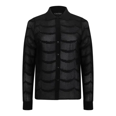 Tom Ford Black Cotton Silk Shirts