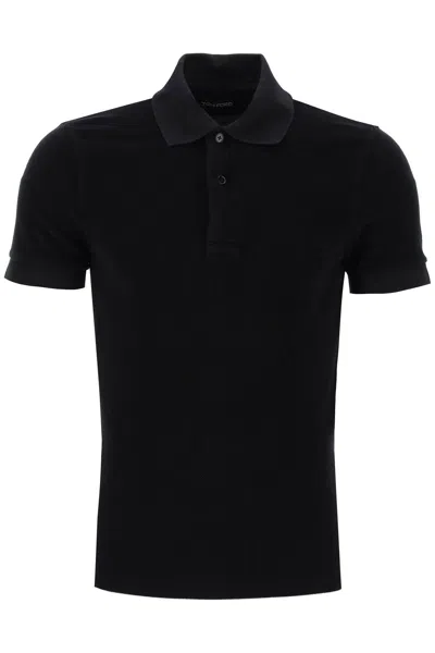 Tom Ford Black Cotton Solid Polo