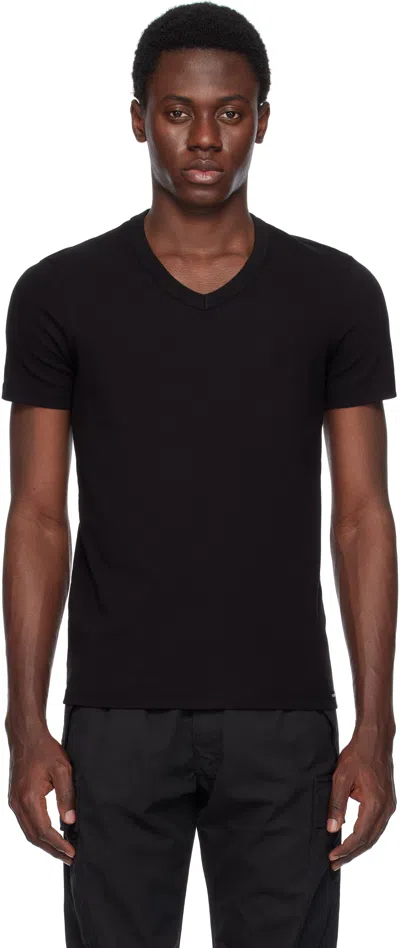 Tom Ford Slim-fit Stretch Cotton And Modal-blend T-shirt In Black