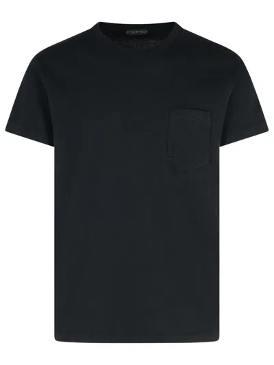 TOM FORD TOM FORD BLACK COTTON T-SHIRT