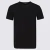 Tom Ford Round Collar Logo T-shirt In Black