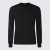 Tom Ford Men Cotton Modal Rib Ls Henley In Black