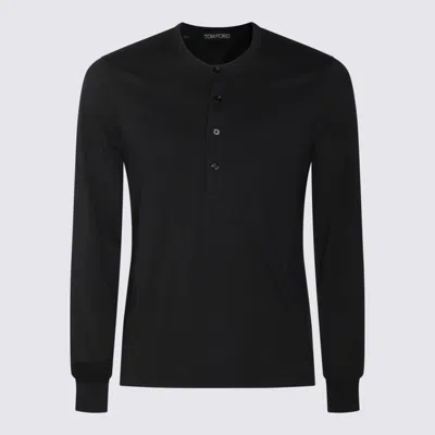 Tom Ford Men Cotton Modal Rib Ls Henley In Multicolor