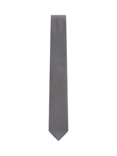 Tom Ford Black Cravatta Geometric Tie In Gray