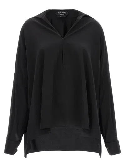 TOM FORD BLACK CREPE DE CHINE SHIRT
