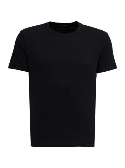 TOM FORD BLACK CREWNECK T-SHIRT IN COTTON MAN