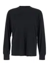 Tom Ford Black Crewneck T-shirt With Long Sleeves In Cotton Blend Man In Black