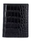 Tom Ford Black Croc-embossed Leather Cardholder In Black