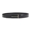 Tom Ford T-buckle Reversible Belt In Croc-embossed Leather In Black