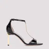 TOM FORD BLACK CROCO EMBOSSED LEATHER SANDALS
