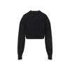 Tom Ford Sculptural Double Face Virgin Wool Blend Crop Sweater In Black