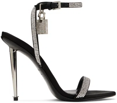 Tom Ford Black Crystal-embellished Heeled Sandals In 3no01 Black + Crysta