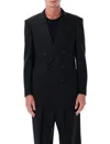 Tom Ford Black Double-breasted Wool Blazer In Black
