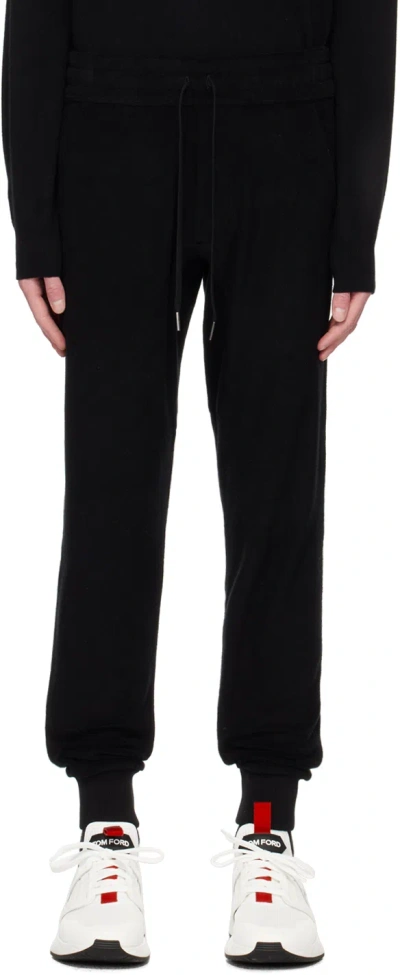 Tom Ford Black Drawstring Lounge Pants In Lb999 Black