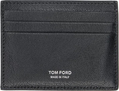 Tom Ford Black Elongated T Line Central Card Holder