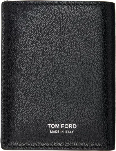 Tom Ford Black Elongated T Line Folding Card Holder