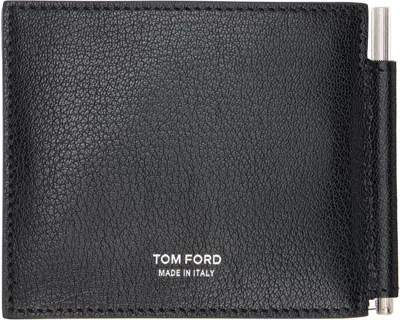 Tom Ford Black Elongated T Line Money Clip Wallet
