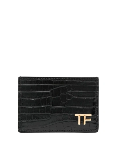 Tom Ford Black Embossed Logo Wallet