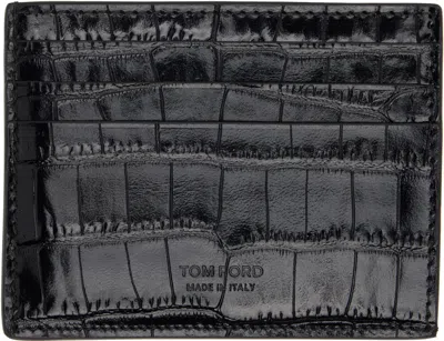 Tom Ford Black Exotic Line Card Holder