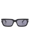 Tom Ford Rectangle-frame Tinted Sunglasses In Black