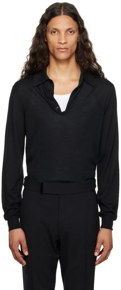 Tom Ford Black Fine Gauge Polo