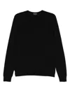 Tom Ford Black Fine Wool Crew Jumper In Black