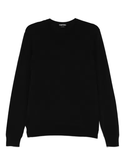 Tom Ford Black Fine Wool Crew Jumper