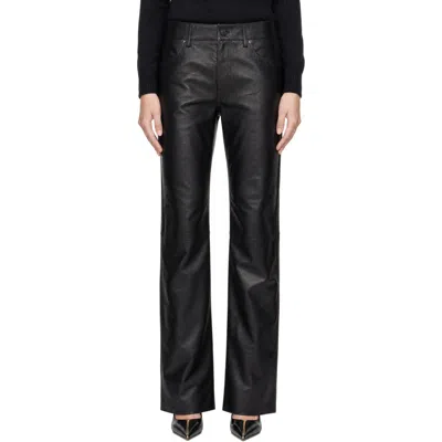 Tom Ford Leather Straight-leg Pants In Black