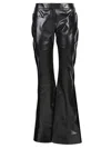 Tom Ford Womens Calfskin Leather Flare Leg Trouser Pant In Black