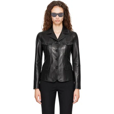 Tom Ford Black Four-pocket Nappa Leather Jacket