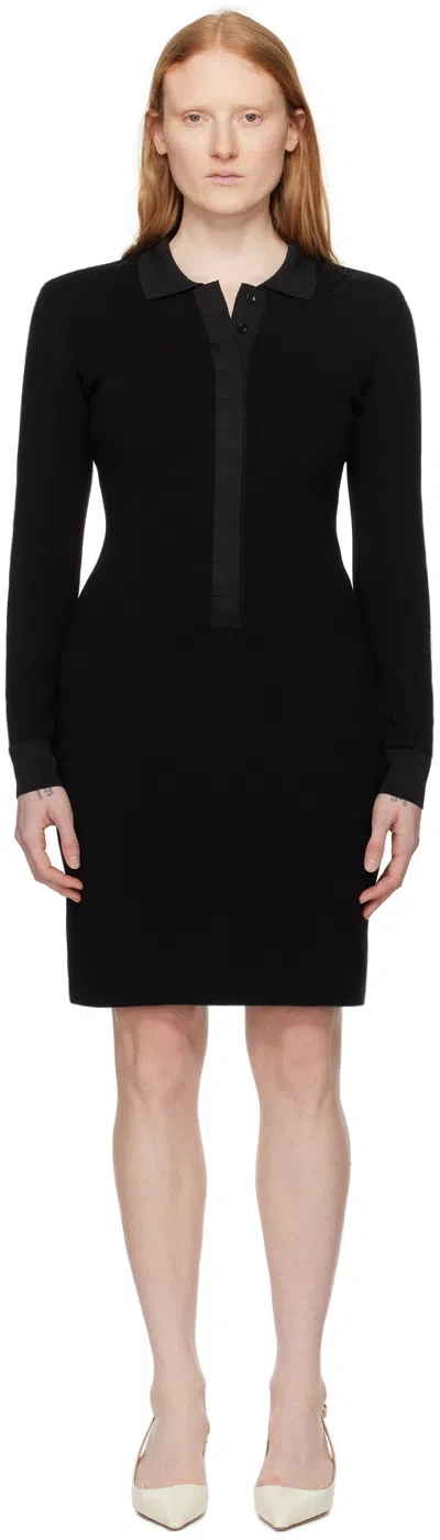 Tom Ford Black Full Needle Minidress In Lb999 Black