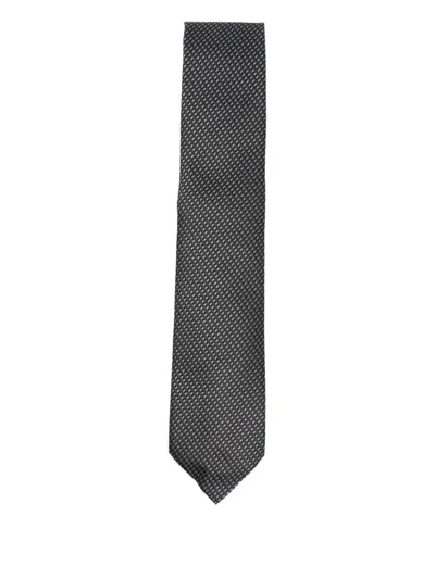 Tom Ford Black Geometric Pattern Silk Tie