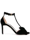 Tom Ford Black Medium Heeled Viscose Sandals With Golden Buckle In Black