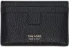 Tom Ford Black Grain Leather Classic Card Holder In Black