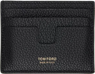 Tom Ford Black Grain Leather Classic Card Holder