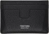 Tom Ford Black Grain Leather Classic Card Holder In Black
