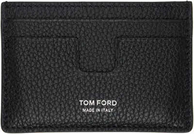 Tom Ford Black Grain Leather Classic Card Holder