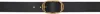 Tom Ford Black Grain Leather Oval Belt