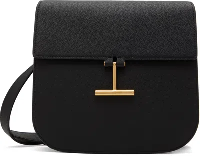 Tom Ford Black Grain Leather Tara Medium Crossbody Bag In 1n001 Black