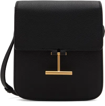 Tom Ford Black Grain Leather Tara Mini Bag In 1n001 Black