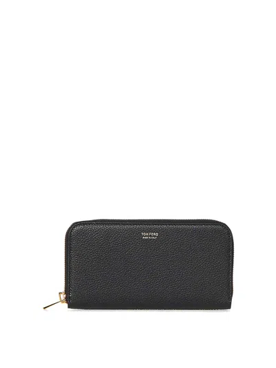 Tom Ford Black Grained Leather Wallet