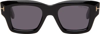Tom Ford Black Ilias Sunglasses In 01a Shiny Black