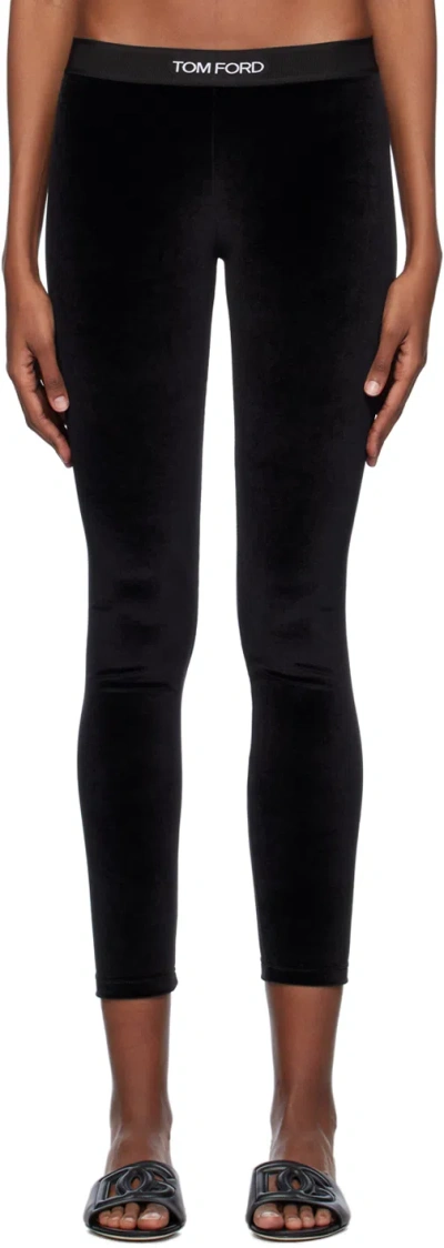 TOM FORD BLACK JACQUARD LEGGINGS