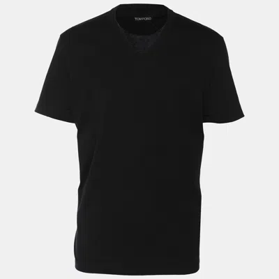 Pre-owned Tom Ford Black Jersey Crewneck T-shirt Xl