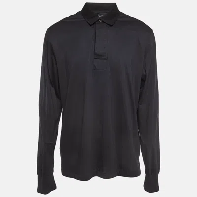 Pre-owned Tom Ford Black Jersey Long Sleeve Polo T-shirt 4xl