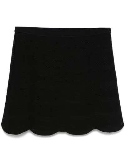 TOM FORD BLACK KNITTED MINI SKIRT