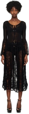 Tom Ford Black Large Ladder Maxi Dress In Lb999 Black